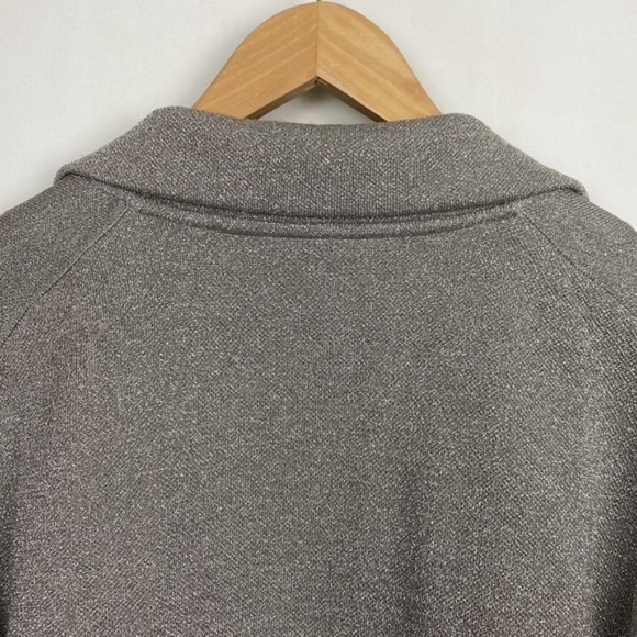 Rare J.Crew S Sophie Open Front Sweater Blazer Silver Metallic - Picture 11 of 12